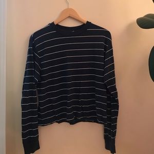 Brandy Melville Navy Blue Striped Shirt
